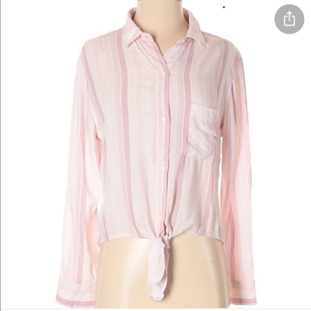 Rails pink striped tie front button Down